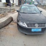 警察同志，我在黄泽开车被一棵树给砸了！！