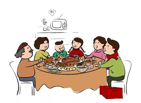 家人晚餐卡通图片图片